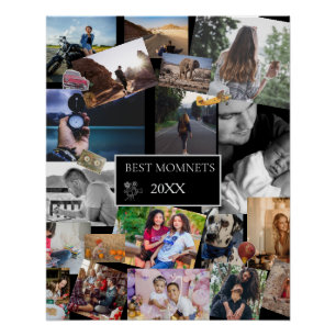 Best Moments New Year Photo Collage Poster