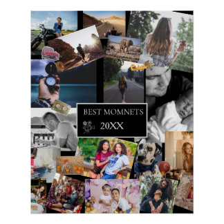 Best Moments New Year Photo Collage Poster