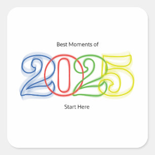 Best Moments of 2025 Start Here Square Sticker