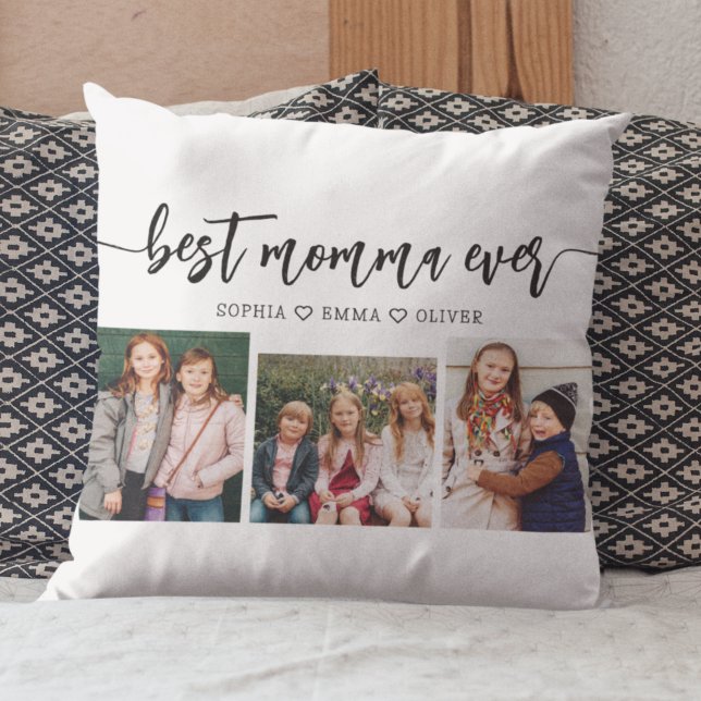 Best Momma Ever - Mother's Day Photo Collage Cushion (Creator Uploaded)