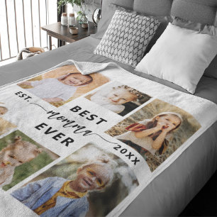 Best Momma Ever - Mother's Day Photo Collage Fleece Blanket