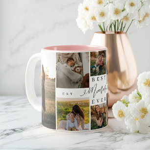 Best Momma Ever Script Mother's Day Photo Collage Two-Tone Coffee Mug