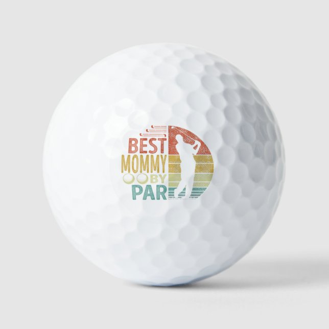Best MOMMY By Par Golf Golfer Golf Balls (Front)