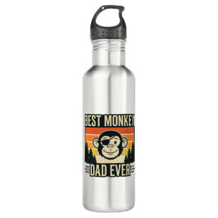 Best Monkey Dad Ever Vintage Monkey Father Shirt_1 710 Ml Water Bottle