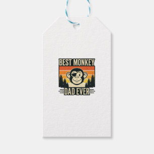 Best Monkey Dad Ever Vintage Monkey Father Shirt_1 Gift Tags
