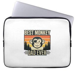 Best Monkey Dad Ever Vintage Monkey Father Shirt_1 Laptop Sleeve