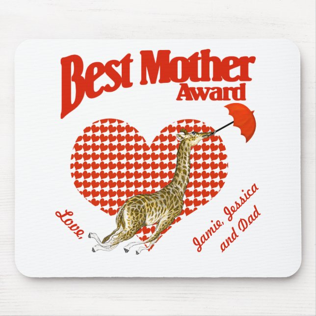 Best Mother Award Keepsake Mouse Mat (Front)