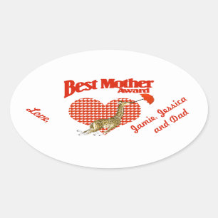 Best Mother Award Keepsake Oval Sticker