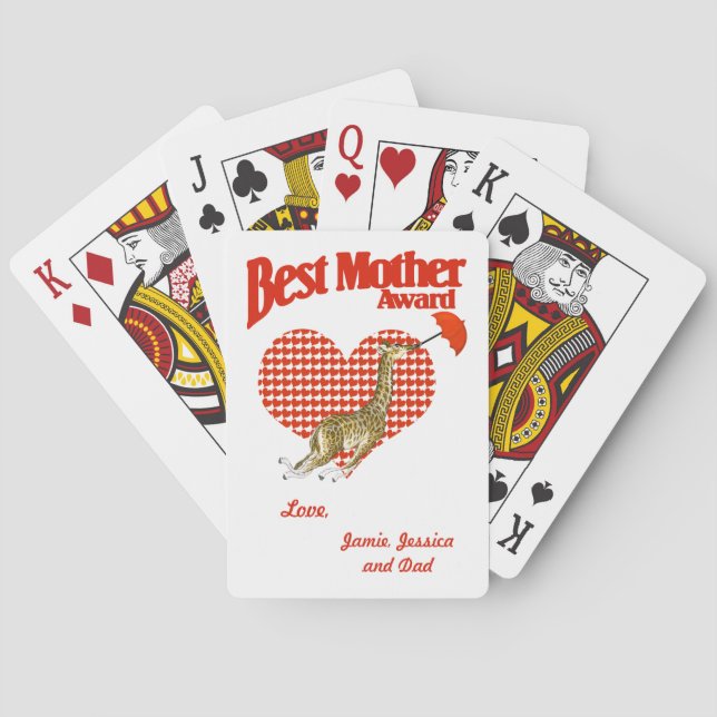 Best Mother Award Keepsake Playing Cards (Back)