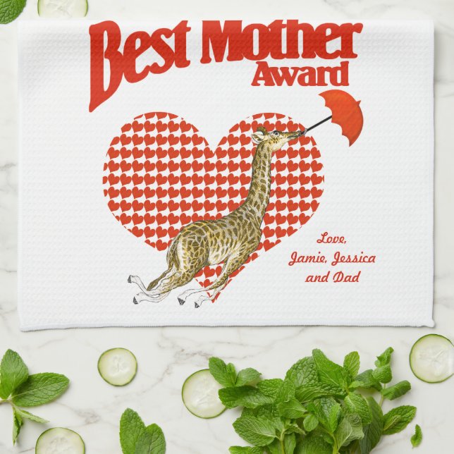 Best Mother Award Keepsake Tea Towel (Folded)