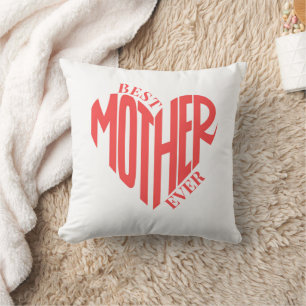 Best Mother Ever, Custom Heart Photo Cushion