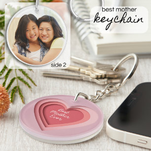 Best Mother Ever Custom Photo Heart Key Ring