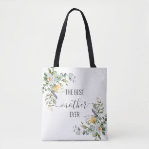 Best mother ever floral tote in pastel colours
