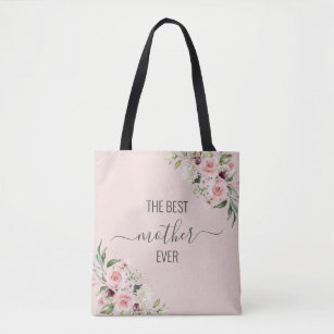 Best mother ever floral tote in pastel colours