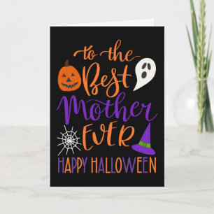 Best Mother Ever Halloween in Orange and Purple Card