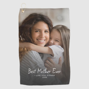 Best Mother Ever Modern Photo Custom Mother’s Day  Golf Towel
