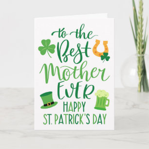 Best Mother Ever St Patrick's Day Typography Card