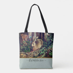 Best Mother Ever! Vintage Rabbit Watercolor Tote Bag