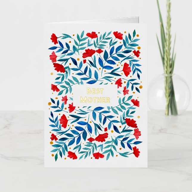 Best Mother Magical Garden Mother's Day Foil Holiday Card (Front)