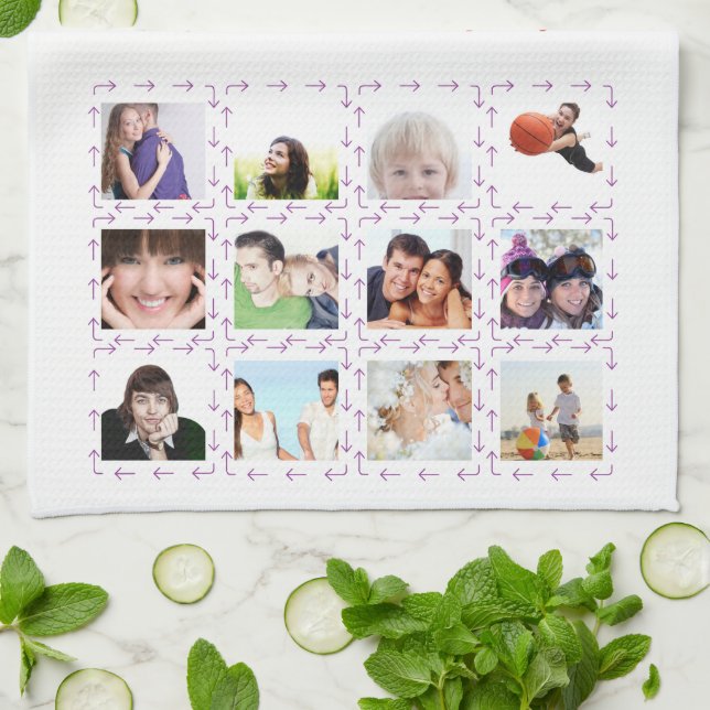 Best Mother Photo Instagram Collage Keepsake Tea Towel (Folded)