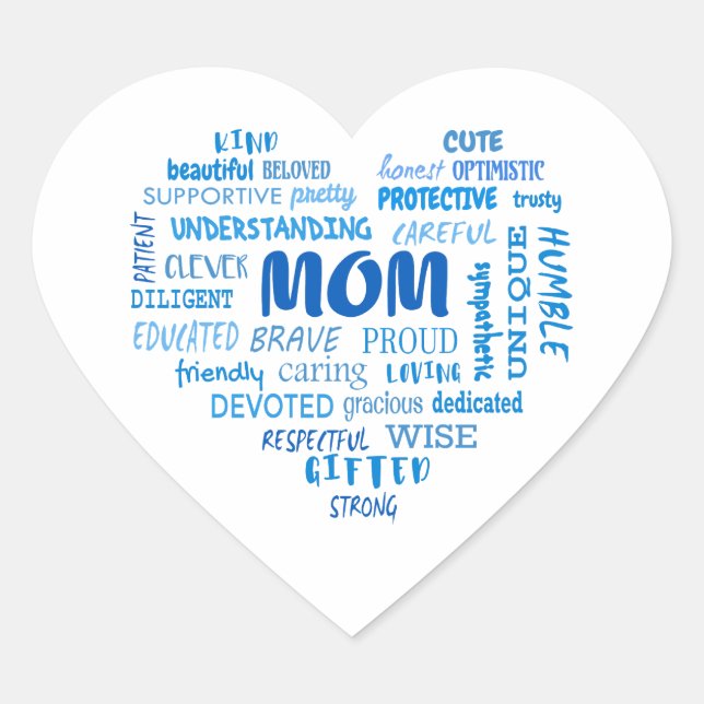 Best Mother qualities and mum characteristics Invi Heart Sticker (Front)