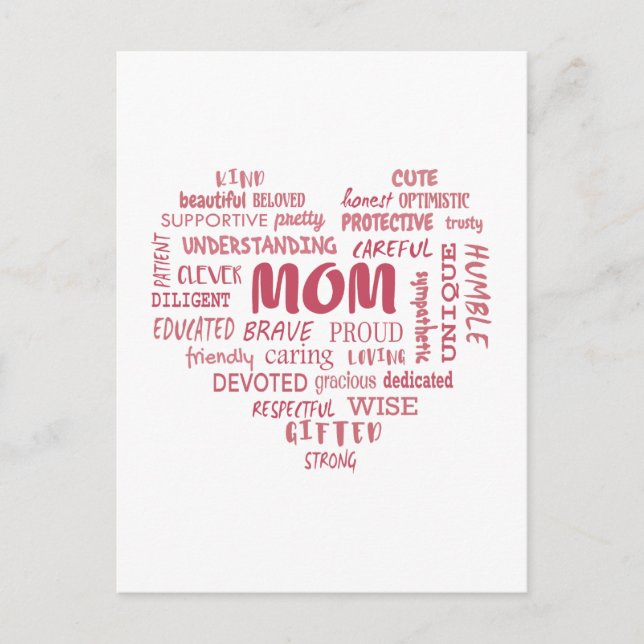 Best Mother qualities and mum characteristics Invi Postcard (Front)