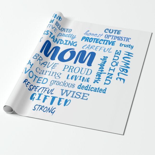 Best Mother qualities and mum characteristics Invi Wrapping Paper (Unrolled)