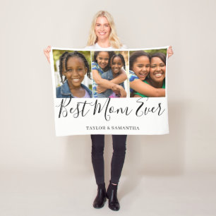 Best Mum 3 Photo Fleece Blanket