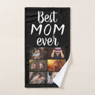 Best Mum 6 Photo Collage Family Photo Hand Towel