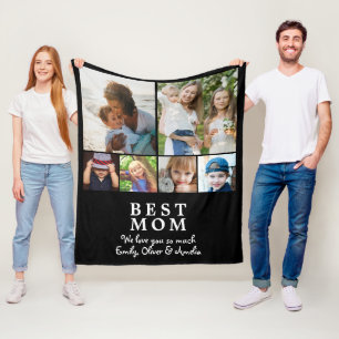 Best Mum 6 Photo Collage Keepsake  Fleece Blanket
