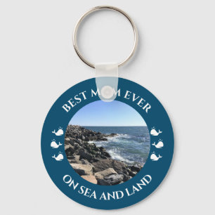 Best Mum Atlantic Ocean Waves of the Sea Blue Key Ring