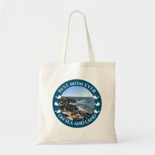 Best Mum Atlantic Ocean Waves of the Sea Blue Tote Bag