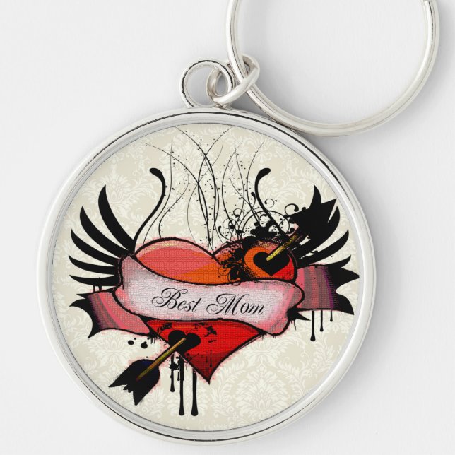 Best Mum Award Rainbow Family Key Ring (Front)