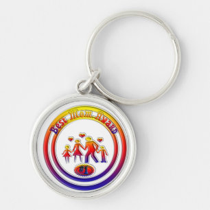Best Mum Award Rainbow Family Key Ring