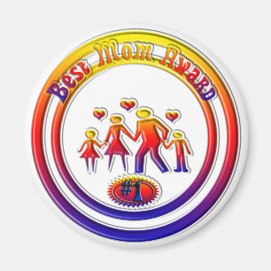 Best Mum Award Rainbow Family Magnet