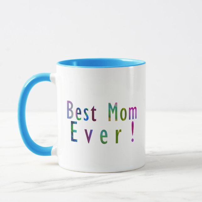Best Mum & Best Dad Ever, Fun Colourful Typography Mug (Left)