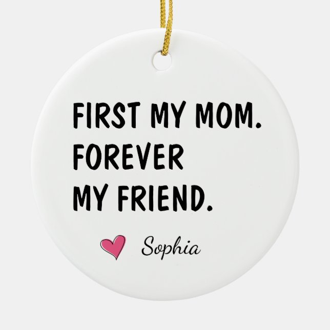 Best Mum Best Friend Best Human Mother's Day Ceramic Tree Decoration (Front)