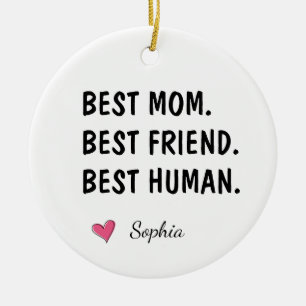 Best Mum Best Friend Best Human Personalised Ceramic Tree Decoration