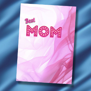 Best Mum best mum ever pink modern chic elegant Card
