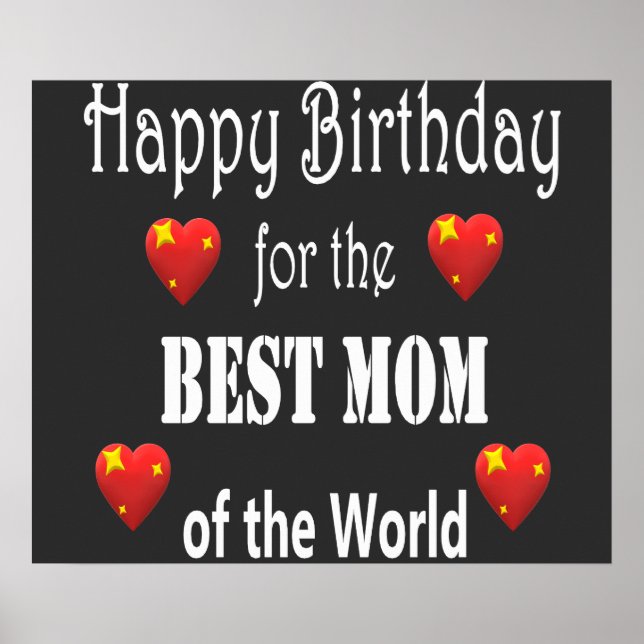 Best Mum Birthday Design Poster (Front)