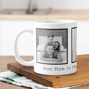 Best Mum Black and White 3 Photos Large Coffee Mug