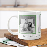 Best Mum Black and White 3 Photos Large Coffee Mug<br><div class="desc">Custom printed coffee mug personalised with your photos and words "best mum in the word ♥️ we love you". Add 3 special photos. B&W filter applied.</div>