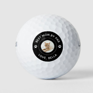 Best Mum By Par Cat Paw Print Photo Text Golf Pun Balls