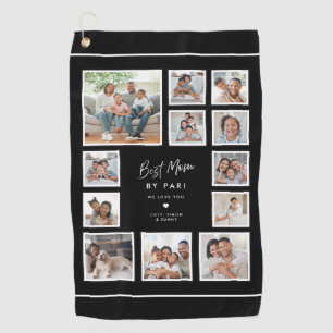 Best Mum By Par Custom Multi Photo Collage Sports  Golf Towel