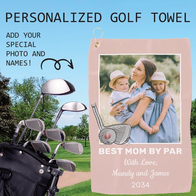 Best Mum By Par Custom Photo Golf Towel (Creator Uploaded)