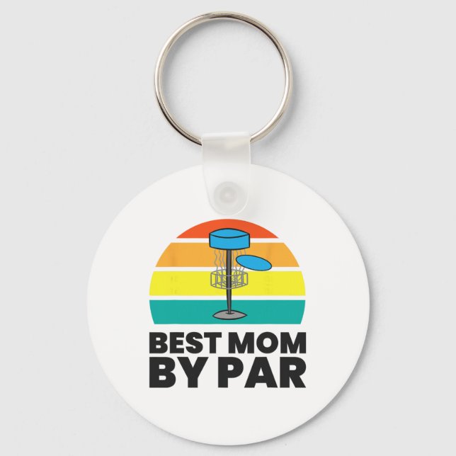 Best Mum By Par Funny Disc Golf Mum  Key Ring (Front)