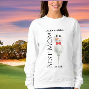 Best Mum by Par :Golf Ball Snowman Red Sweatshirt