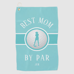 Best Mum By Par Golf Quote Monogram Teal Green Gol Towel