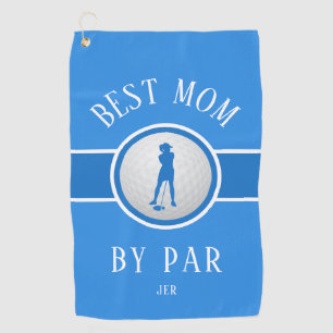 Best Mum By Par Golf Quote Monogram Trendy Blue Go Golf Towel