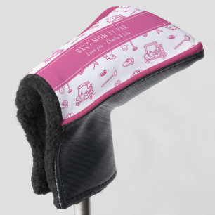 Best Mum By Par Golfer Custom Names Hand-drawn Golf Head Cover